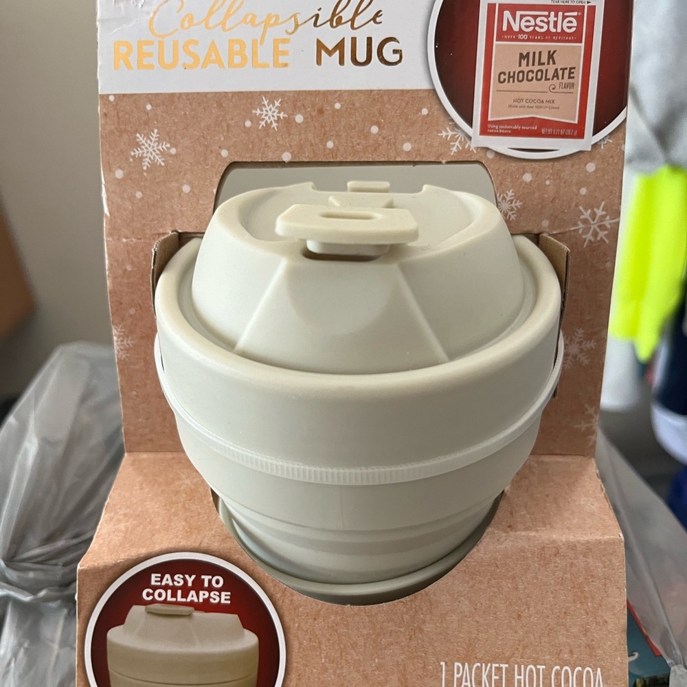 Collapsible Reusable Mug in Cream